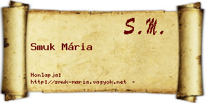 Smuk Mária névjegykártya